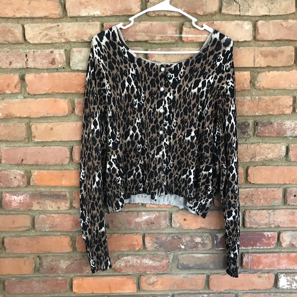 Torrid cropped Leopard Cardigan